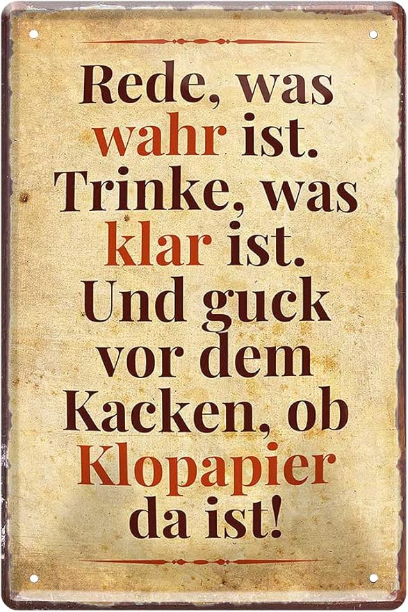 Schild Wares Reden Klospruch
