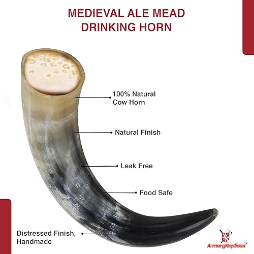 Miniatura 9 de Cuerno natural para beber Viking Trader