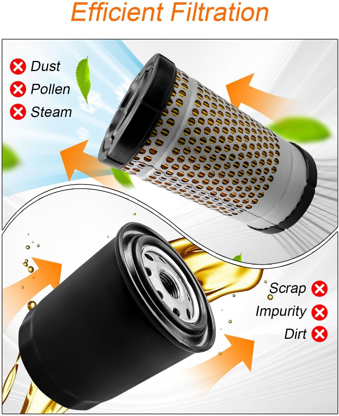 6C060-99410 6C060-99414 32721-58242 Air Filter Kit Fit for Kubota Tractor B2301 B2320 B2410 B26 B22601 B2630 B2650 Air Filter Replace HH660-36060 HH670-37712 HH150-32094