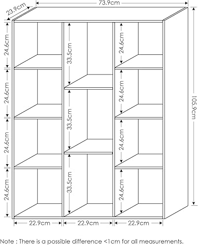 Miniatura 3 de Furinno Luder - Estantería para libros, 11 cubos, color blanco y celeste