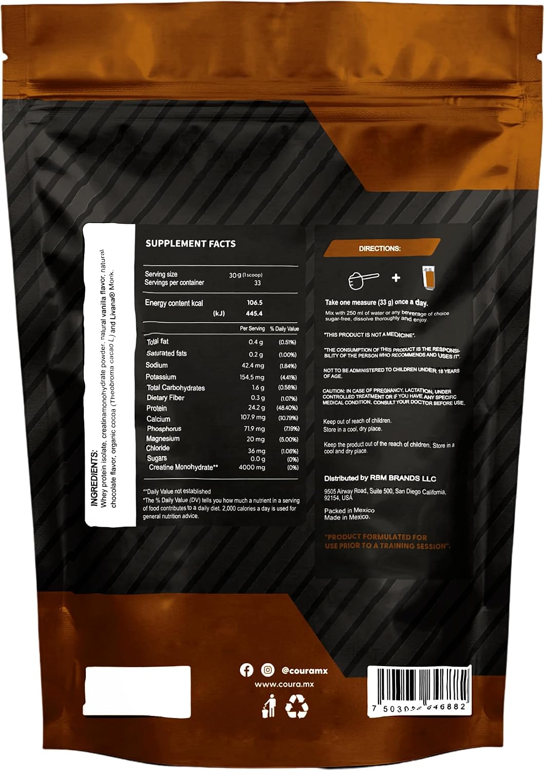 COURA Protein Performance Powder with Creatine, High-Performance Muscle Support, Gluten-Free Supplement for Athletes, 990g