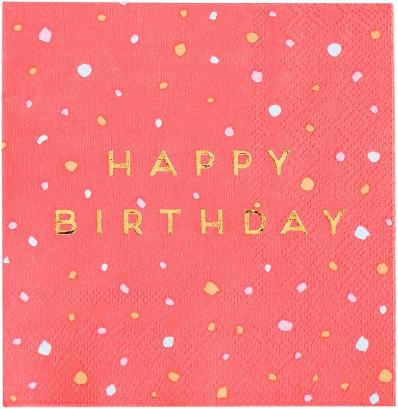 Talking Tables 16pack Paper Disposable Rose Gold Cocktail Napkins | Ideal for Birthday Party for Any Age, ROSENAPKINS