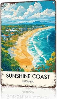Funny Signs Posters Sunshine Coast Australia Wall Art Sign for Bedroom Dorm Home Garage Bar Decor 8X12inch
