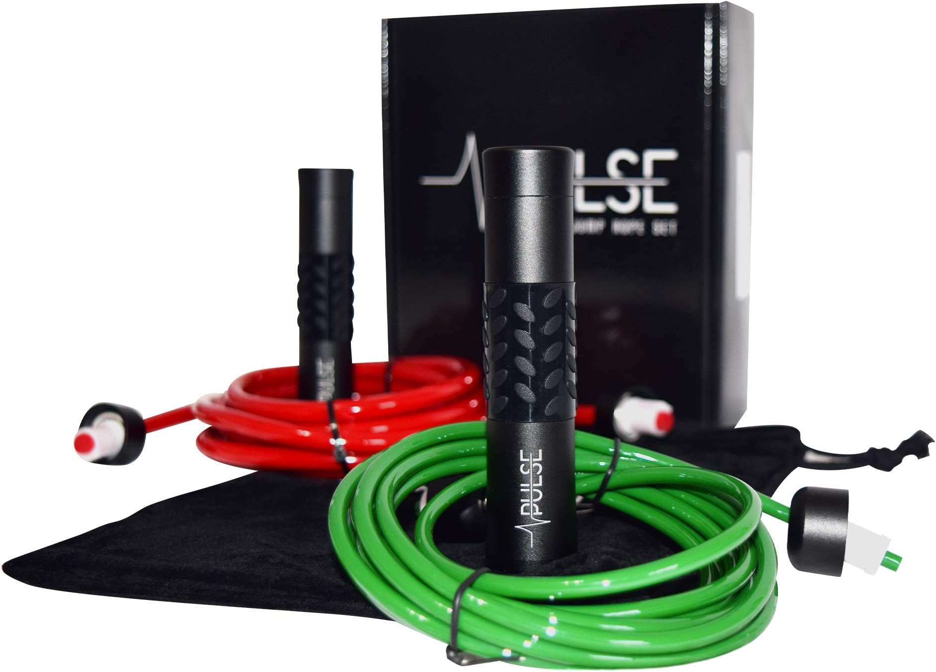 Pulse Weighted Jump Rope Set With Adjustable Weighted Rope 1/2 LB, Speed Rope 1/4 LB and Aluminum Handles.