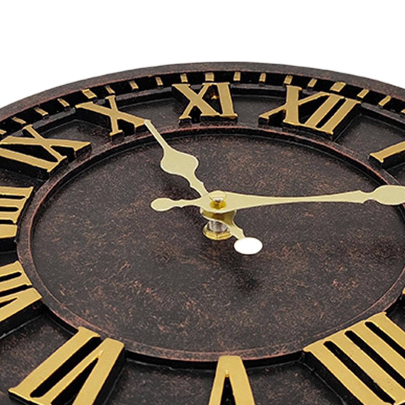 Sharplace Outdoor Wall Clock Retro Waterproof Porch Home Backyard Bedroom Classic Clock Deck Single Sided Yard Garden Round Clock 12" - Image 4