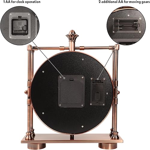 Miniatura 7 de Moving Gears - Reloj de escritorio, reloj de manta, arte industrial steampunk, relojes decorativos para sala de estar, casa de campo, oficina, ideas
