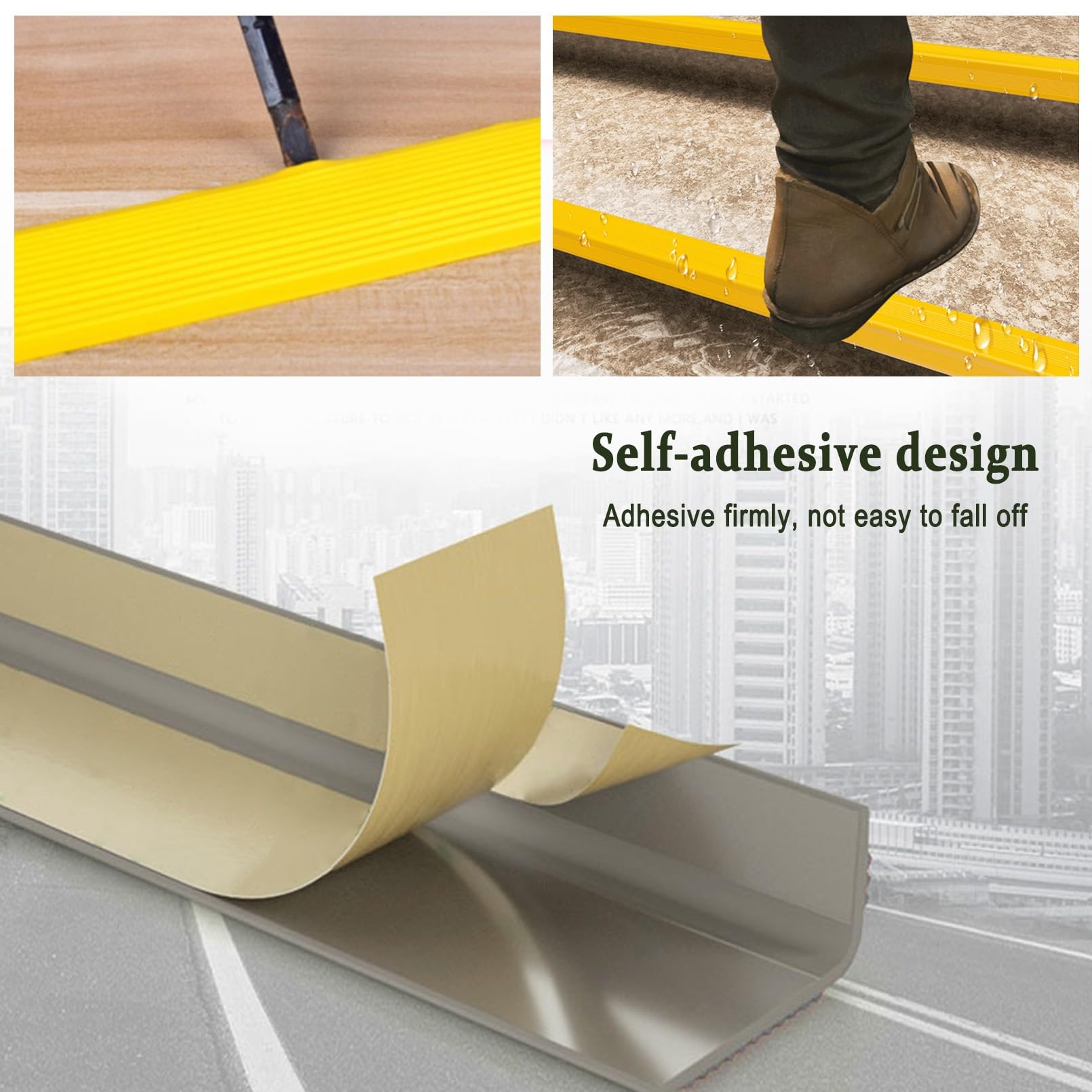 Material de PVC Autoadhesivo Perfil de Borde de Escalera, Tiras Antideslizantes Para Peldaños, Fácil de Instalar Y Resistente Al Desgaste, Perfil de Borde de Escalón Autoadhesivo de 5FT(Green,3m/118in