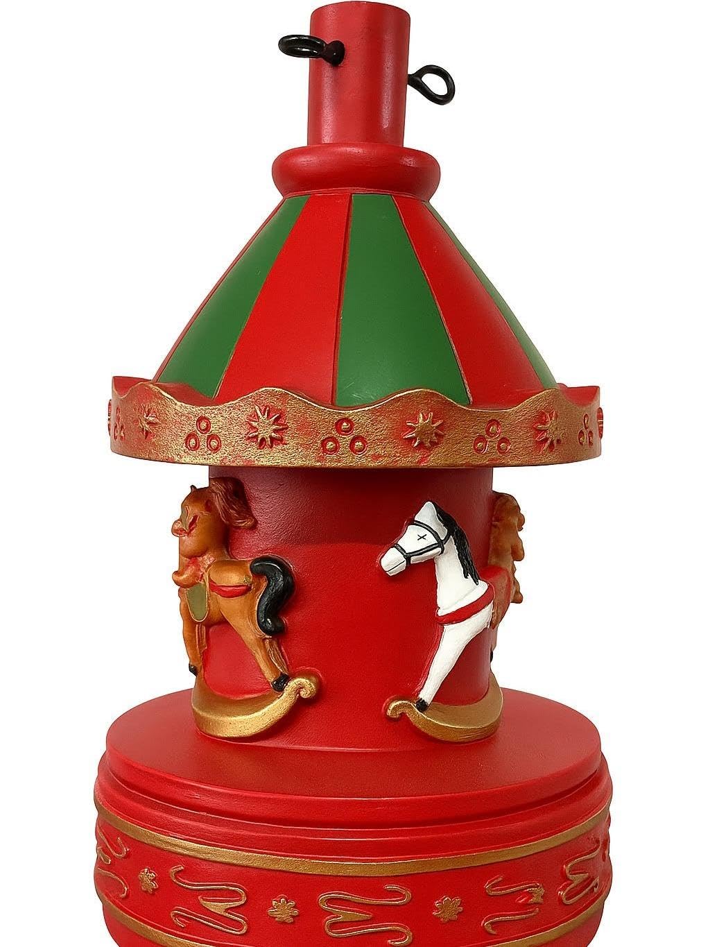 21 SHOP® Base Supporto Albero di Natale La Giostra Natalizia con Cavallucci Realistico, Resistente, Addobbo Festivo Attacco Universale Misura 20x20x32.5