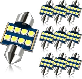 White 31mm Festoon DE3175 Bulb Car LED Interior Map Dome Light | 3175 6428 Size 6000K Extra Bright Also for License Plate Cargo Trunk Door Courtesy Footwell Light Canbus Error Free
