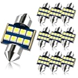DODOFUN 31MM Festoon DE3175 3175 6428 6000K White Extra Bright LED Bulbs for Car Interior Lights License Plate Map Dome Trunk Door Courtesy Light 8-SMD Chipset Canbus Error Free