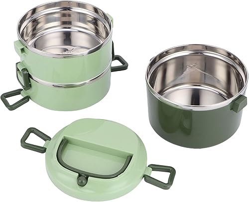 Miniatura 3 de Caja de aislamiento portátil Fiambrera aislada Fiambrera de acero inoxidable Bento Box Contenedor de alimentos portátil Utensilios de cocina (tres