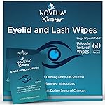 NOVEHA 60Pcs Allergy Relief Eyelid Wipes | Pre-moistened Hypoallergenic Eye Cleansing Pads, Reduce Itchiness, Redness & Discomfort Caused By Allergy, Clean, Soothe & Remove Debris (1 Pack)