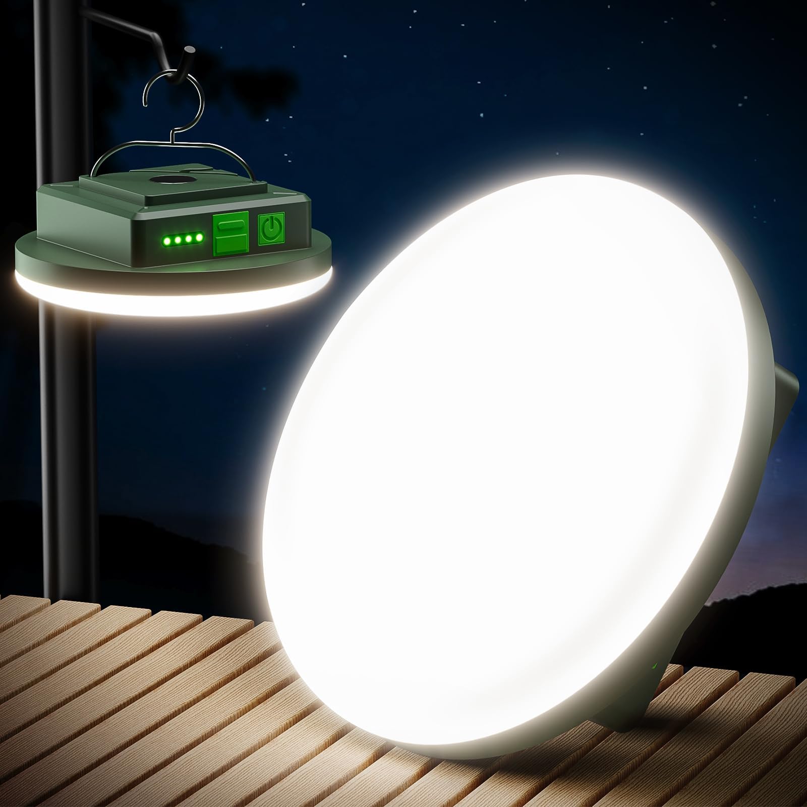 Eventek Camping Lantern 12000mAh, Ultra Bright LED Camping Lights with 4 Modes & Magnetic, IPX5 Waterproof Rechargeable Lantern for Power Outages, Tent, Hiking, Emergency