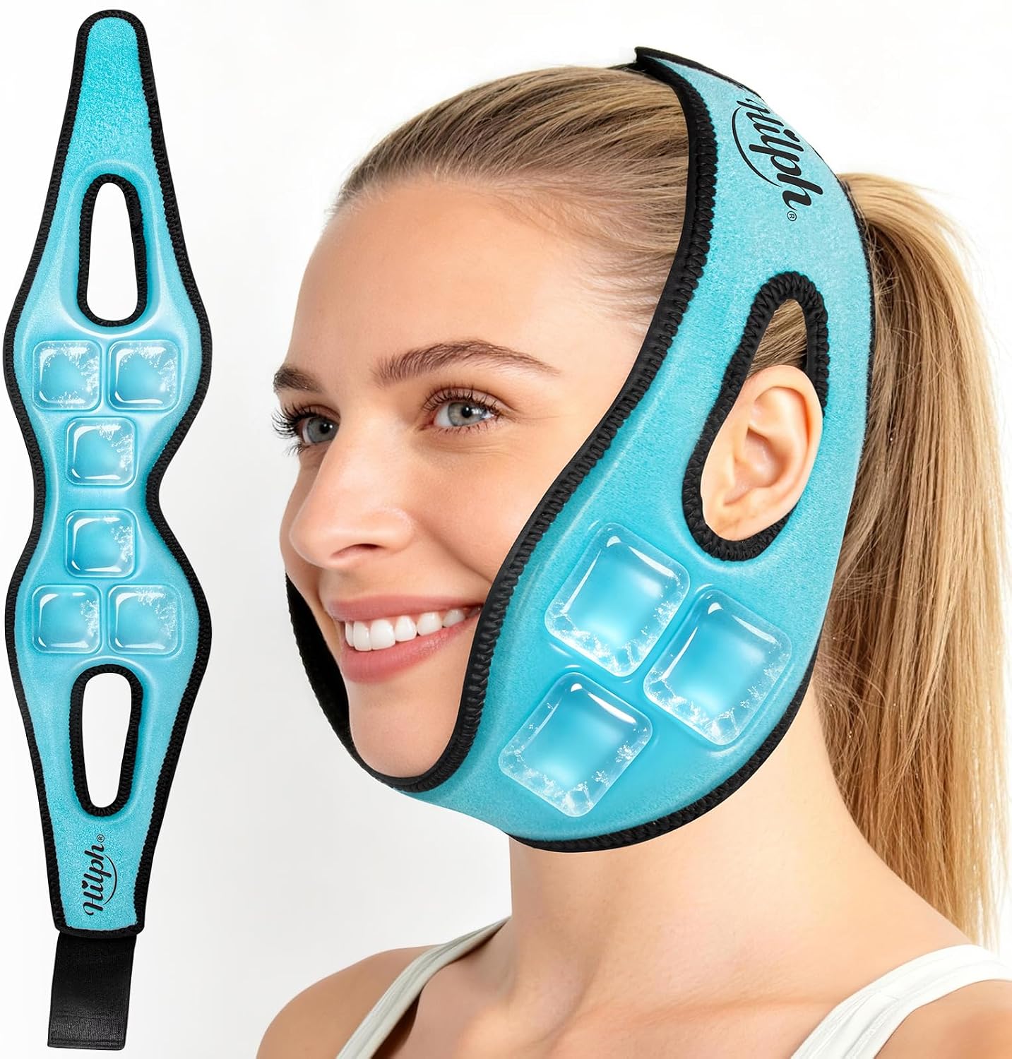 Hilph 45 Min Long-Lasting Wisdom Teeth Ice Pack Head Wrap, Jaw Gel Ice Pack