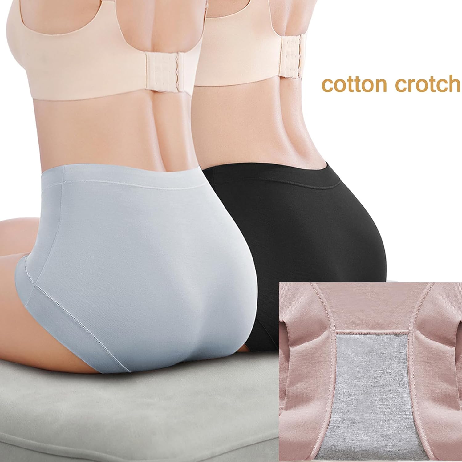 High Waisted Briefs Full Coverage Cotton Underwear 4PACK - Image 4