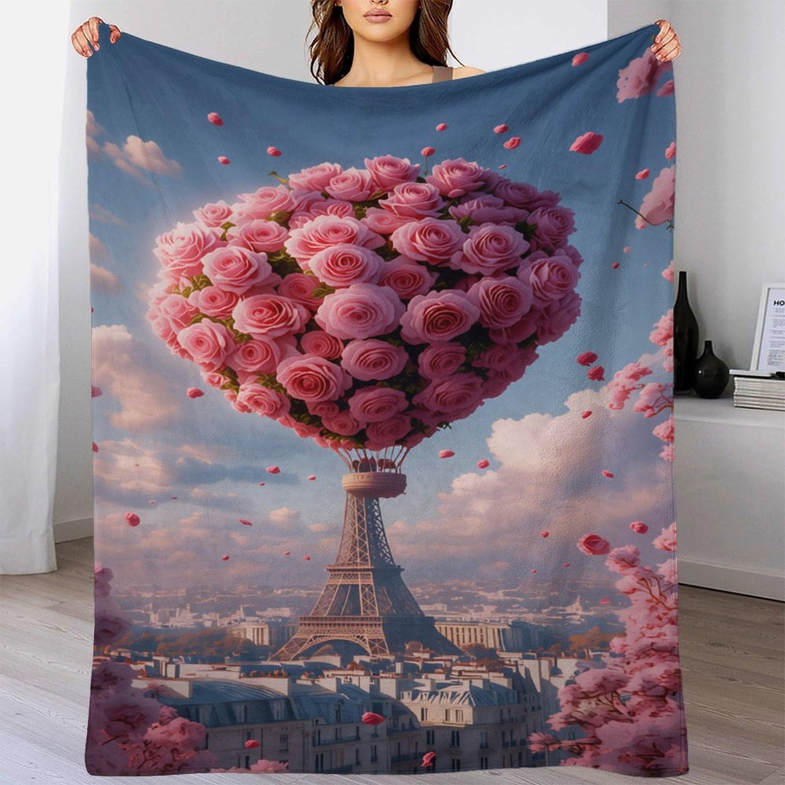 3D Druck Blumenbaum Decke Mikrofaser Wohndeko Romantische Landschaft Überwurfdecke Sofa Erwachsene 80×90(200x230cm)