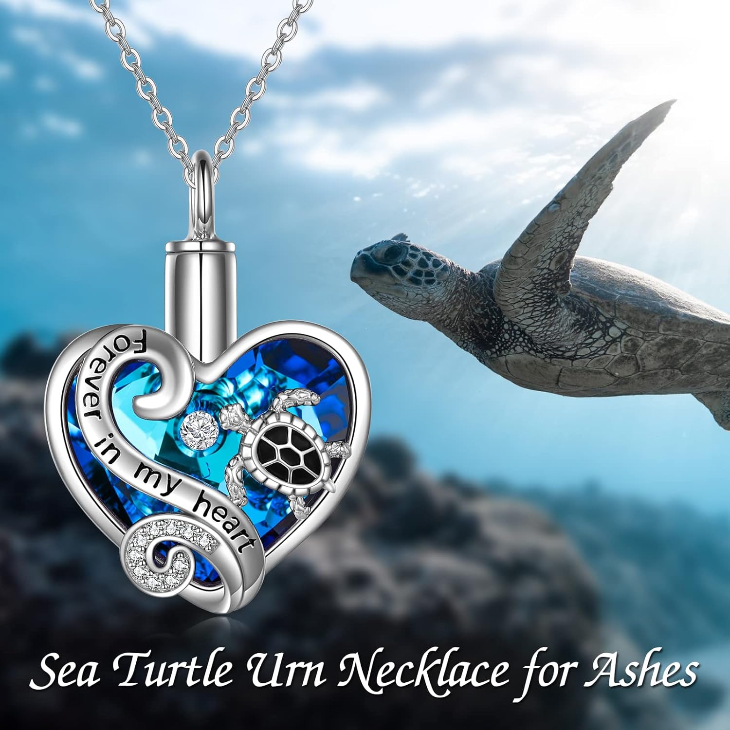 WINNICACA Urn Necklaces for Ashes Sterling Silver Cremation Jewelry for Ashes Urns for Human Ash Pendant Necklace with Funnel Filler Kit