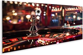 islandburner Bild auf Leinwand Nahaufnahme: Roulette-Tisch in prunkvollem Casino für Glücksspiel VIP Spielzimmer Casino oder Spielbank Leinwandbild