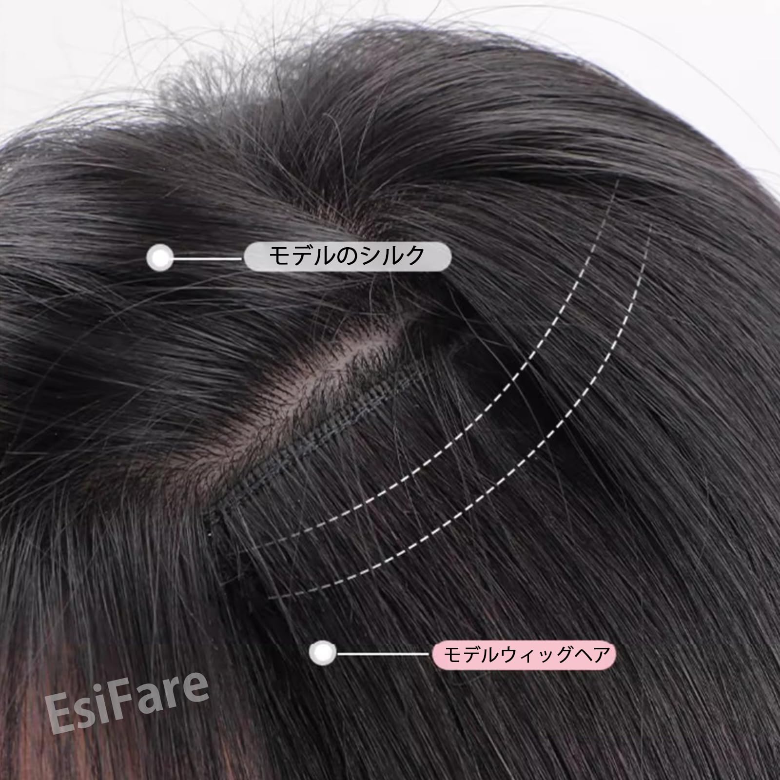 Amazon.co.jp: EsiFare 襟足ウィッグ エクステワンタッチ 50cm ハーフ