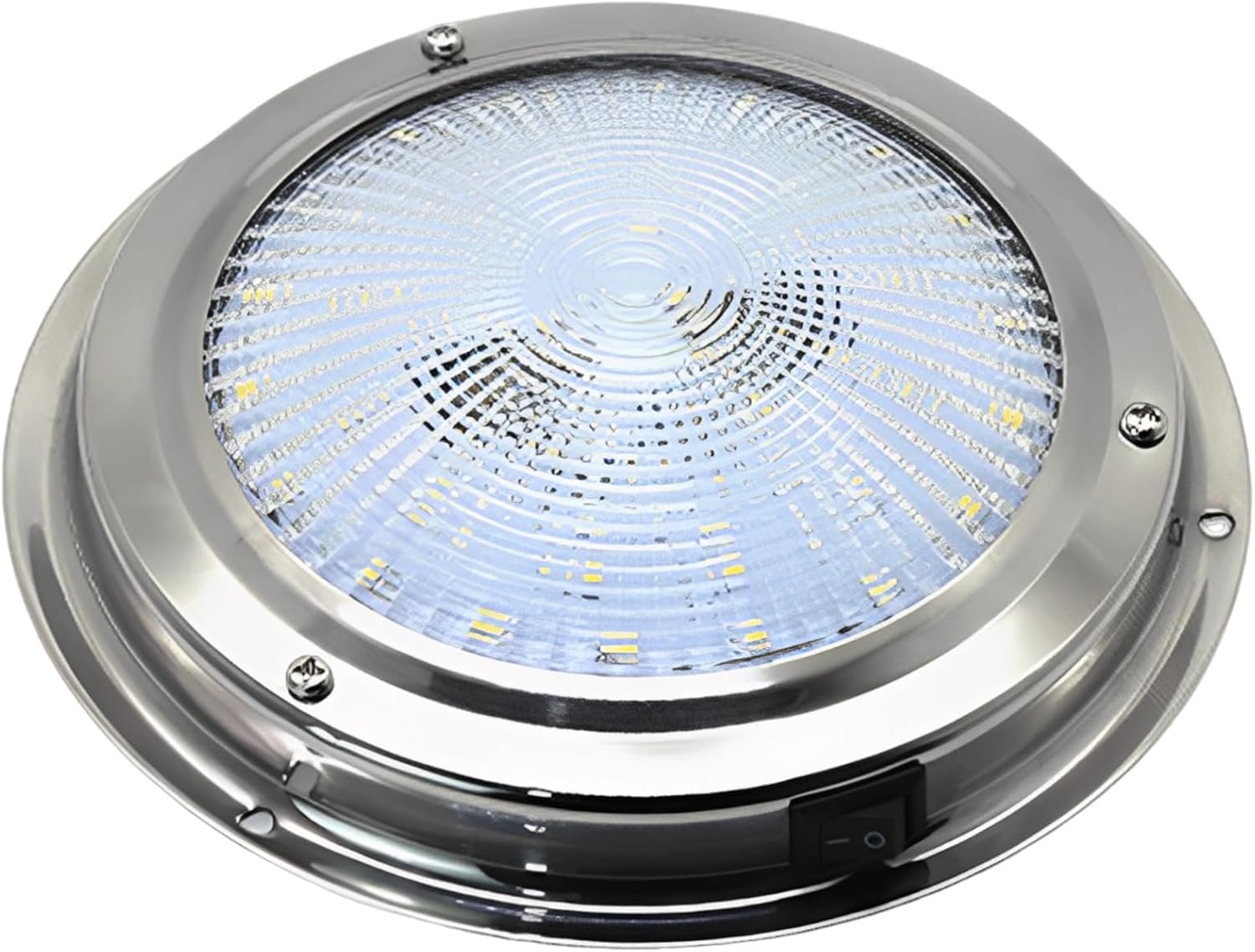 5.5 in 42 Led Boat Dome Light, 12/24V Mount Marine Light, Stainless Steel, Toggle Switch, Waterproof