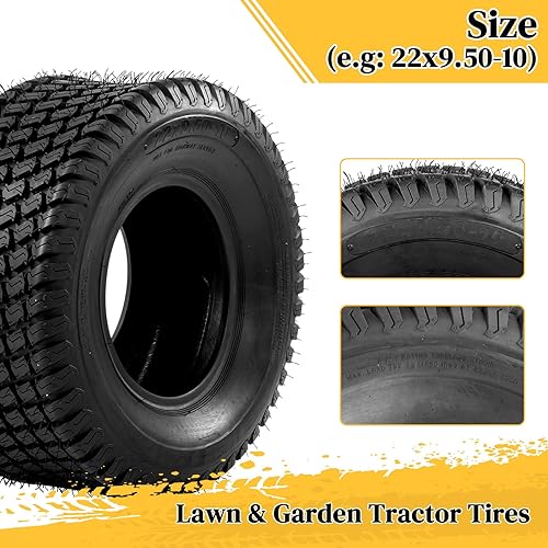 Vista 22 de MOTORHOT Neumáticos para cortacésped de 15 x 6.00-6 de 4 capas para tractor de césped y jardín, neumáticos para carrito de golf, sin cámara, 15 x