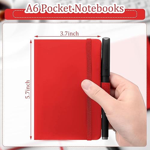 Miniatura 2 de Laumoi 36 juegos de cuadernos de bolsillo con bolígrafos, tamaño A6, lindo cuaderno pequeño a rayas, mini bloc de notas, tapa dura, cuadernos
