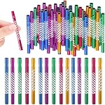 DOITOOL 100Pcs Wind Chime Tubes for Crafts, Aluminum Wind Chime Empty Tubes Replacement Parts Parts, 8cm（Random Color