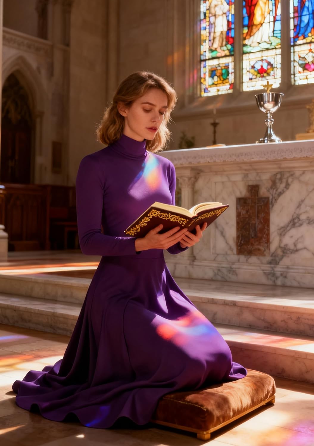 MOLLDAN Long Sleeve Praise Dance Dress for Women Liturgical Church Worship Fit Full Length,Breathable Lined - Image 2