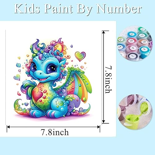 Miniatura 3 de bleihum Paquete de 4 pinturas por números para niños de 4 a 8 años, kits de pintura de animales por números para principiantes, pintura al óleo de