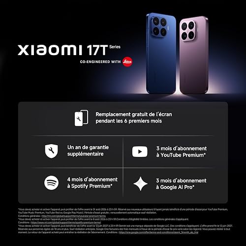 XIAOMI 17T, Smartphone 12+512 GB, 6.59" 120Hz eye-care display, 6500mAh (typ) Silicon-carbon Battery, Leica 5x Telephoto, 67W HyperCharge, MediaTek Dimensity 9500, Black, 1 year extra warranty - 2