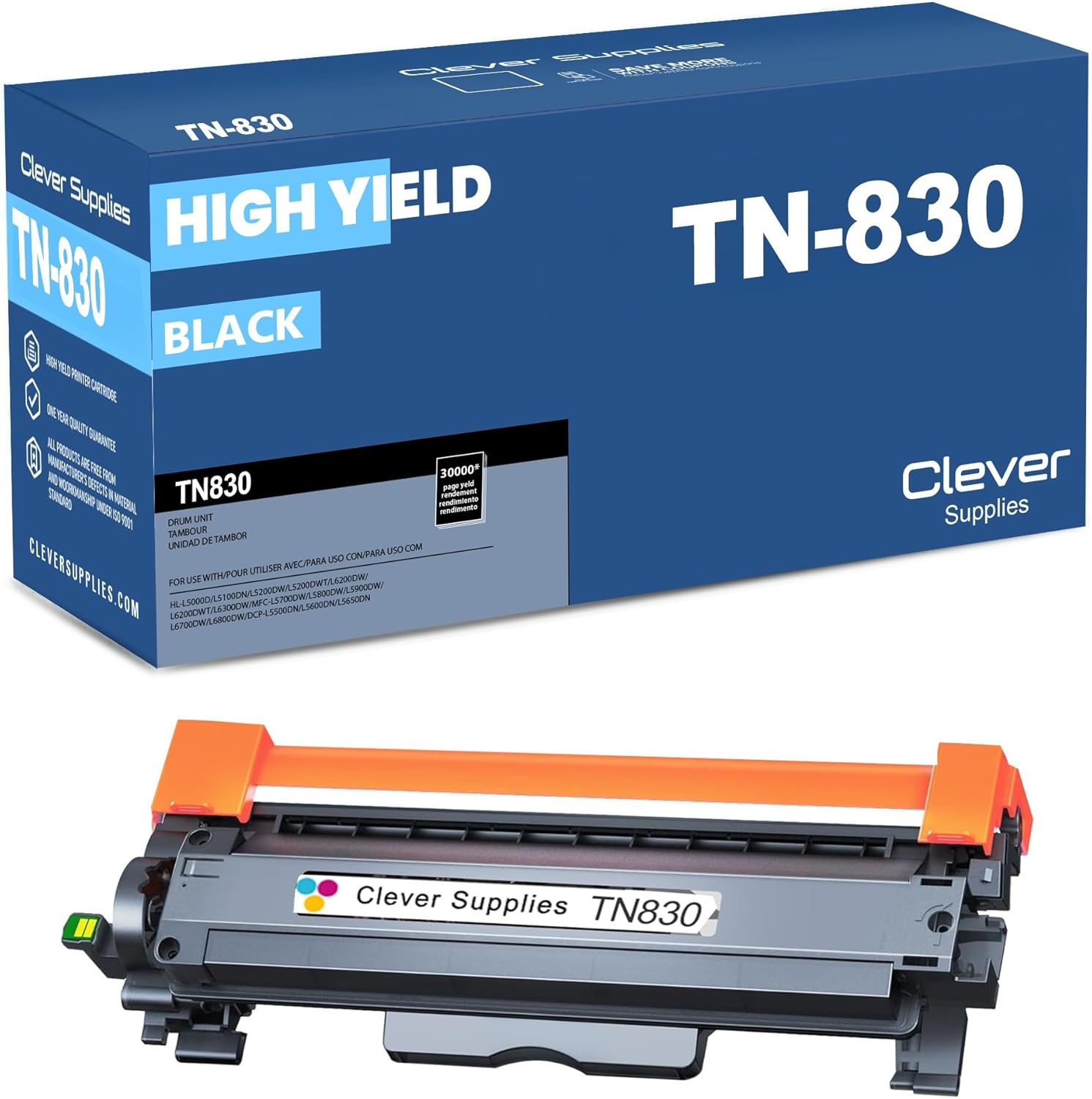 CS Replacement Compatible with Brother TN830 Black Toner Cartridge for HL-L2460DW, HL-L2405W, DCP-L2640DW, HL-L2460DWXL, HL-L2465DW, HL-L2467DW, HL-L2865DW, HL-L2480DW, MFC-L2980DW (Black, 1-Pack)