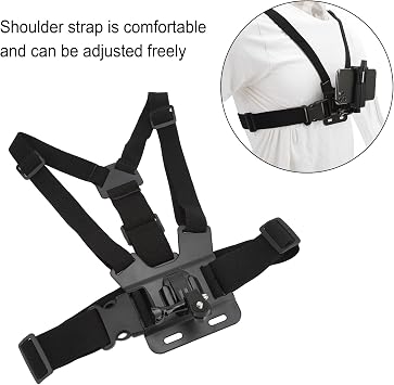 Mobile Phone Chest Strap Mount, Mobile Phone Chest Mount Harness Strap Holder Cell Phone Clip 5.5 10cm Phone Clip Holder,for Live Streaming Riding Sports Camera