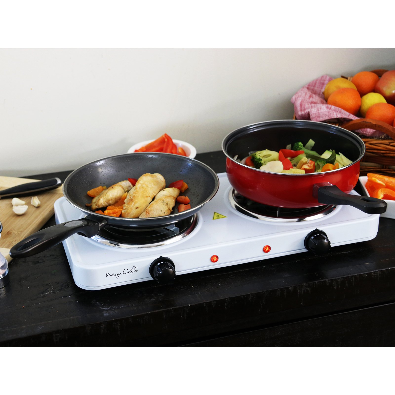 MegaChef Portable Dual Electric Countertop Burner Coil