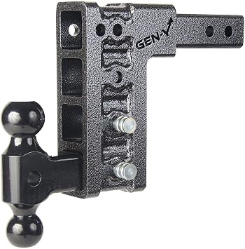 Gen-Y 314,Drop Hitch Dual-Ball Combo,Dual Hitch Receiver,Adjustable 2" Solid,Dual Receiver Hitch,drop/raise 7.5" W/ Dual-ball.