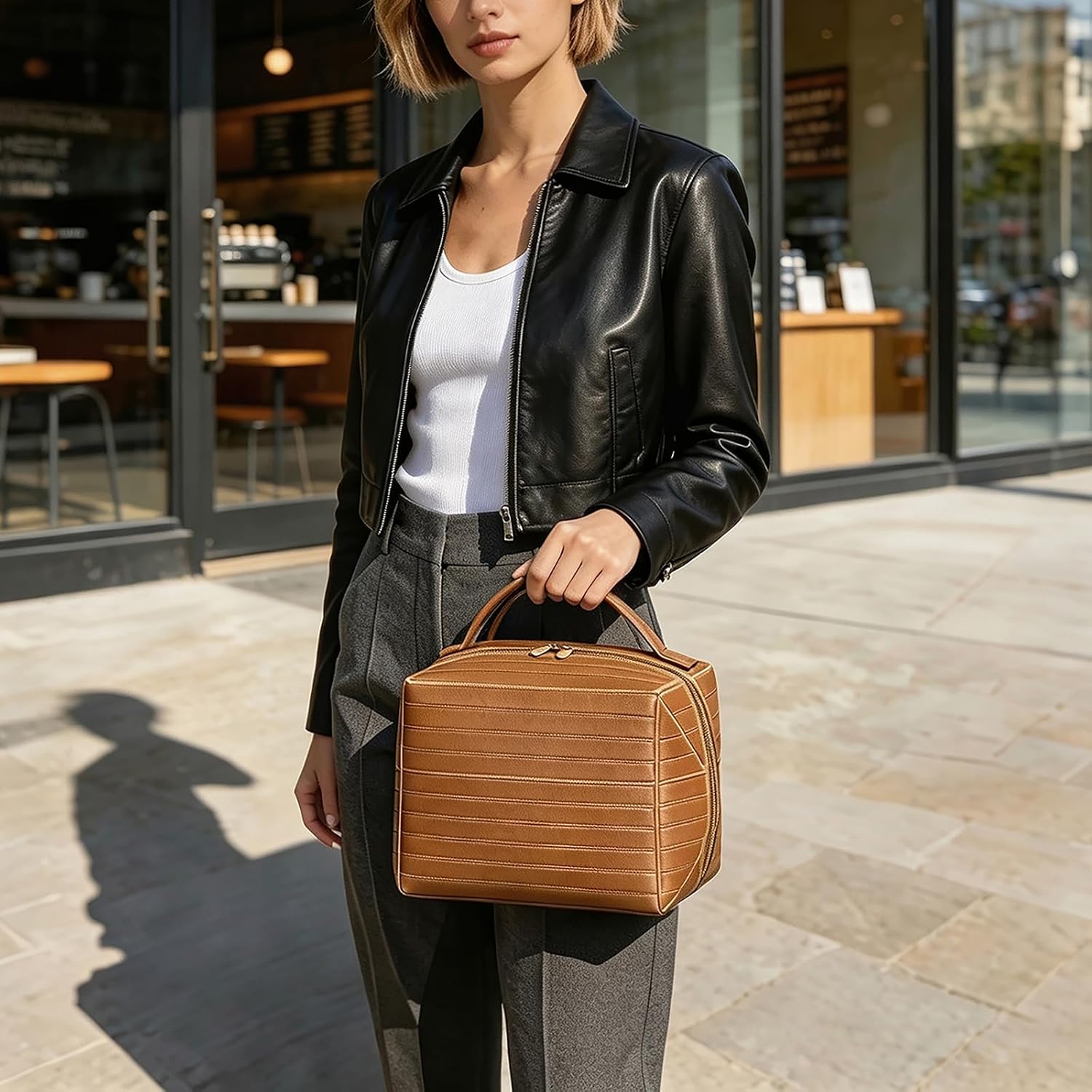 parallel travel makeup bag for women Fold-Down Design Stand Bag image 2