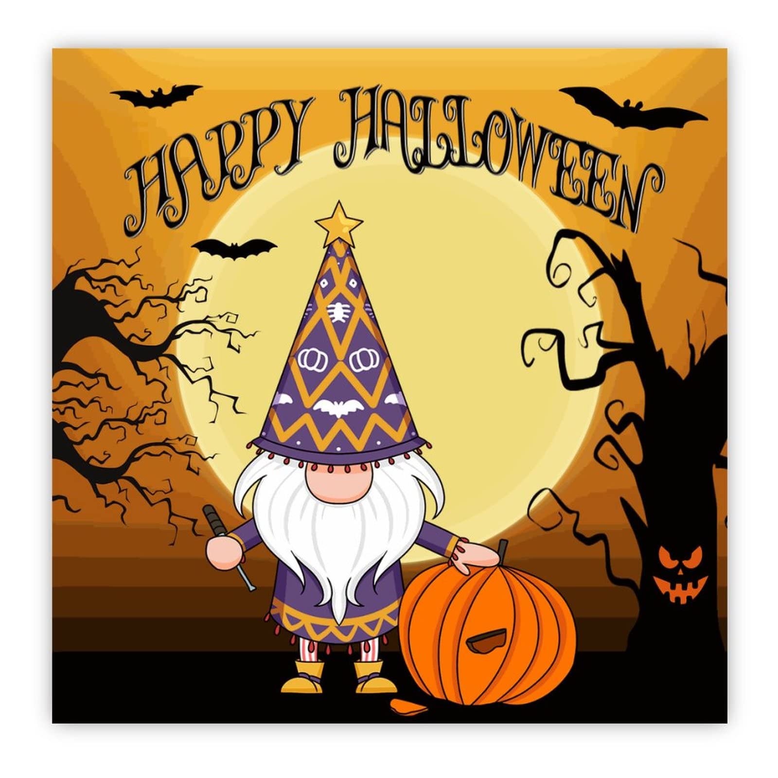 Panneau en bois Happy Halloween de 40cm pour sublimer un salon vide