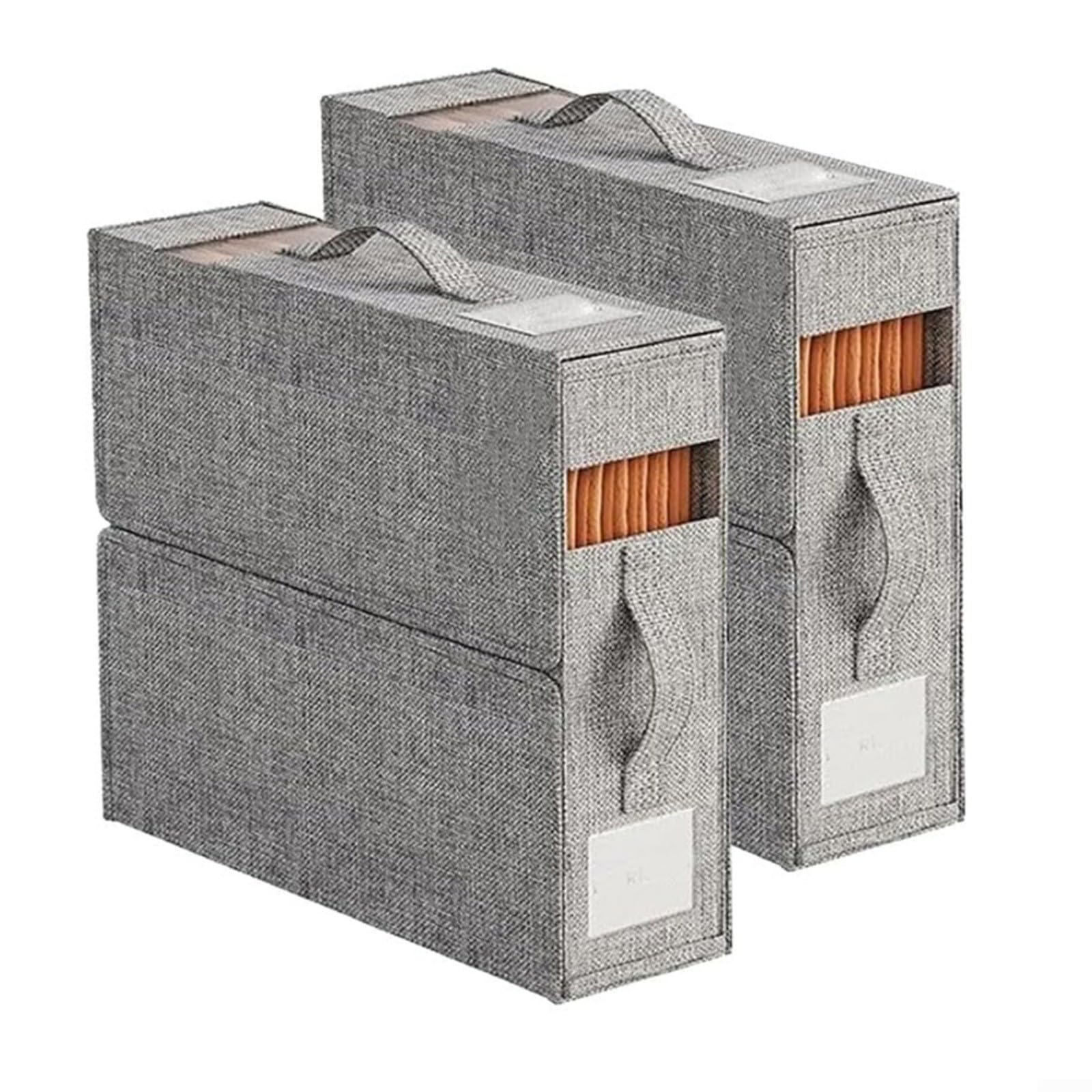 Sacchetti portaoggetti grigi con organizer trasparente pieghevole con cerniera per biancheria da letto, vestiti, coperte, contenitore antipolvere per armadio, 38 x 32 x 11 cm (grigio due)