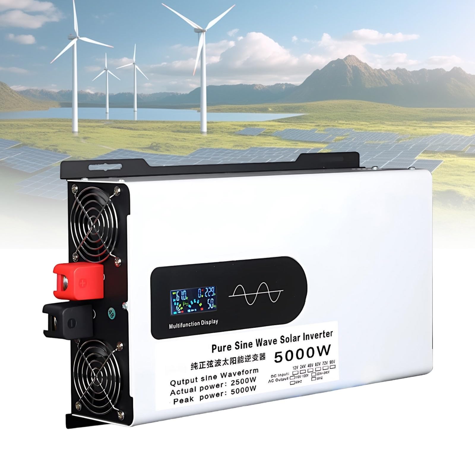 Inwerter 24v/48v 5000/8000/10000w Czysta Sinusoida 110v/220v, Przenośny Inwerter Solarny Do Kampera, łodzi, Domu, Stabilna Energia I Praca(5000W,24V to 230V)