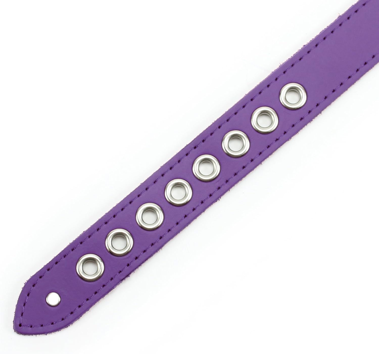 VP Leather Meraux Collar – Top Grain Leather & Soft Lambskin - Adjustable - Nickel Plated Buckles, Eyelets, Studs & O-ring