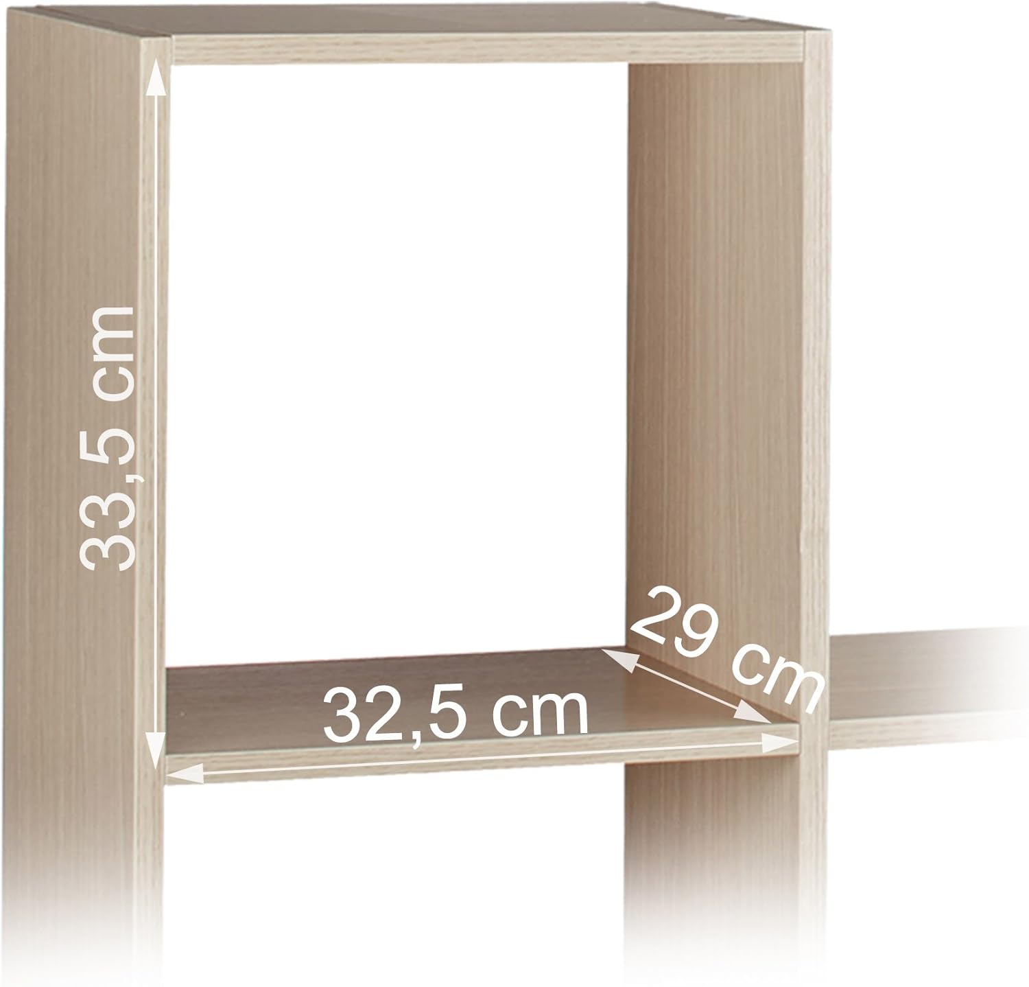 Diagram showing dimensions of a single compartment