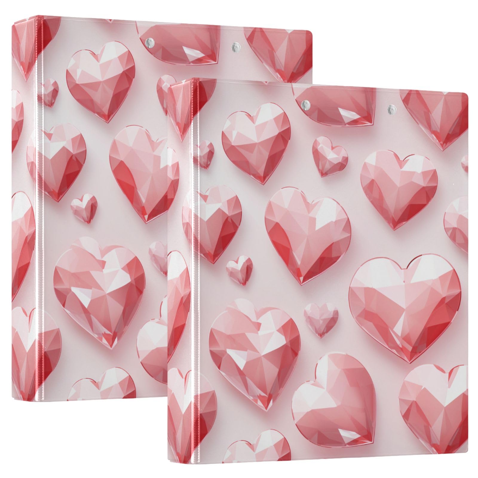 Red Love Gem - Raccoglitore a 3 anelli, 3,8 cm, contiene 200 fogli con 3 tasche interne in PVC trasparente, per scuola e ufficio