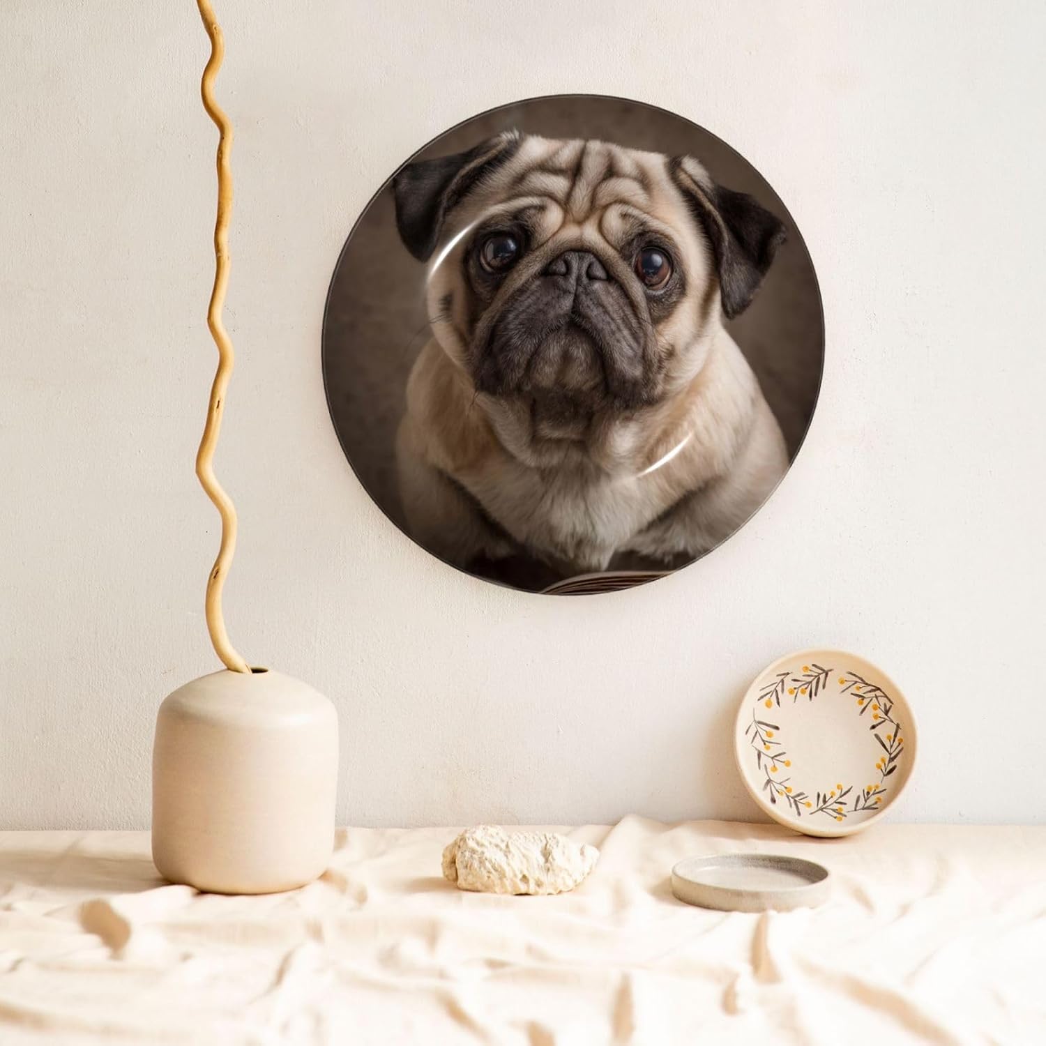 Decorative Plate Art Crafts Bone China Decorative Plate with Display Rack Souvenir Wall Decor Ceramic Ornaments Dinner Plates Ceramic Decoratives Plates for Home Office 10in