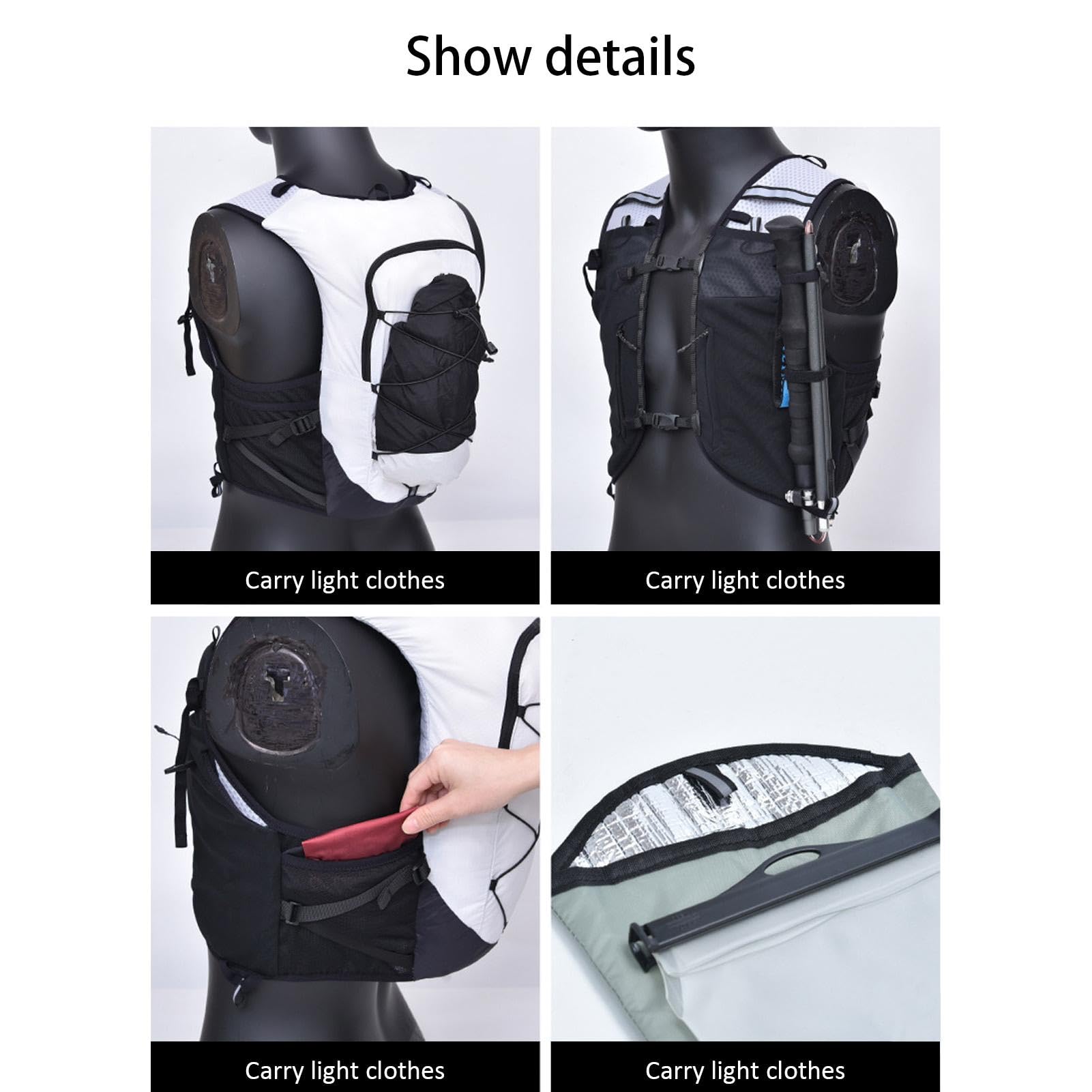 Gilet funzionale da corsa con grande capacità, sistema di trasporto morbido e stabile, maggiore comfort per sport, ciclismo, escursionismo