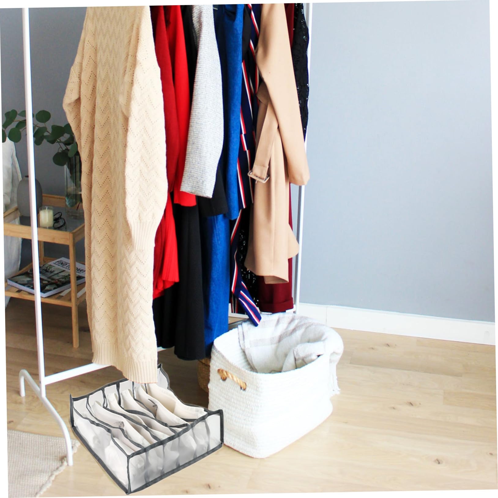 Aufbewahrungsboxen in Verschiedenen Farben für Unterwäsche 3 Stück aus Nylon mit 18 Fächern Praktische Organizer für Schubladen im Haushalt