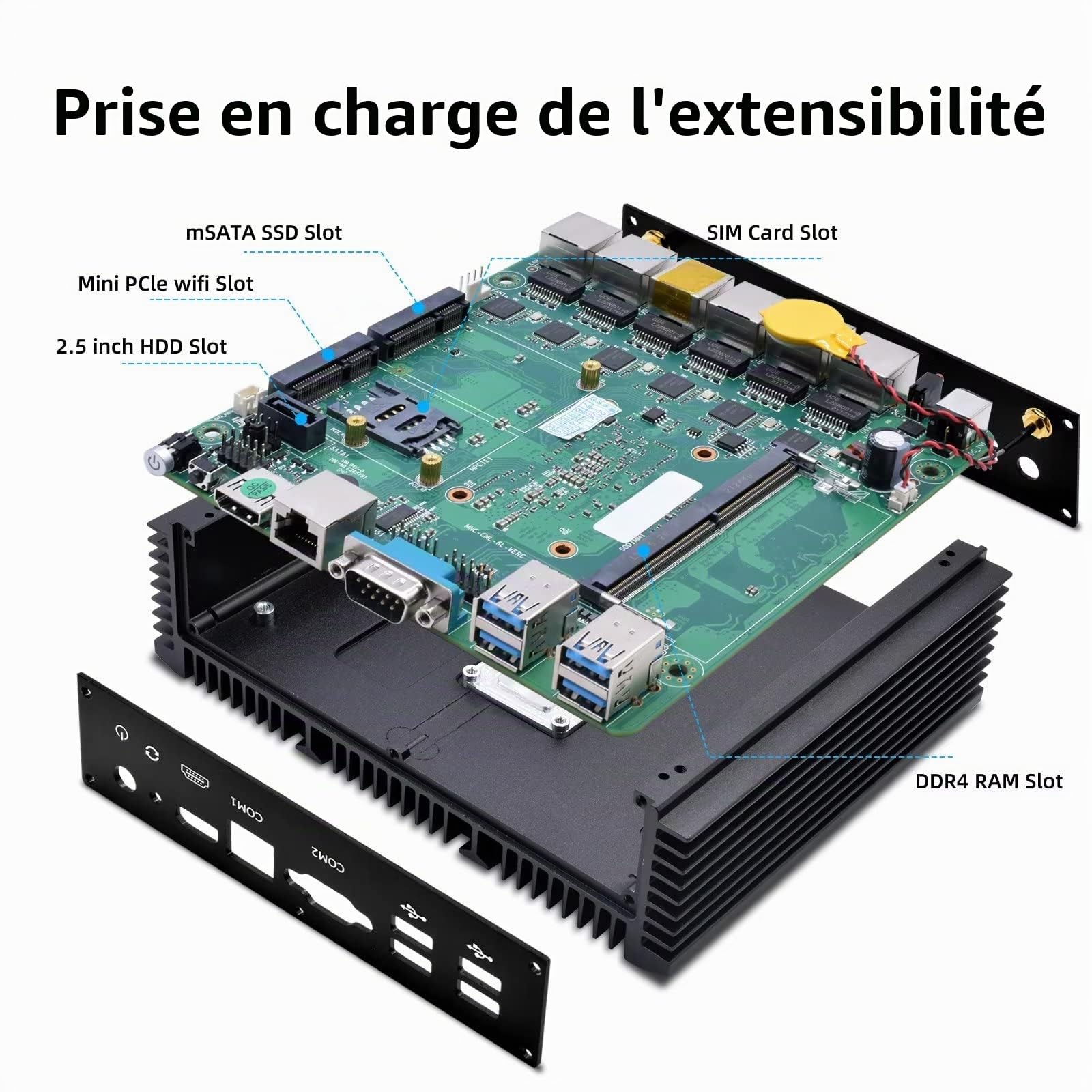 WEIDIAN Firewall PC Micro Appliance 2.5G, Fanless Computer 6 x 2.5GbE I225-V Port, Industrial PC Core i5-8260U, HD, USB3.0, WiFi, SIM Slot, RS232 COM, RJ45 COM, OPNsense (8GB RAM 128GB SSD)