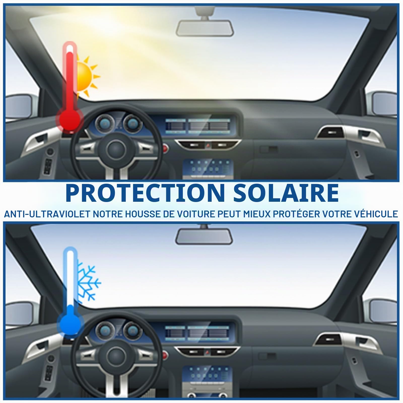 Bâche Voiture Anti-Grêle pour Dacia Duster 3(2024-2026),Housse Voiture Extérieur Imperméable 210D avec Coton Épais,Bache Auto Complète Personnalisée,pour Toutes Saisons Contre UV Pluie Soleil(Noir)