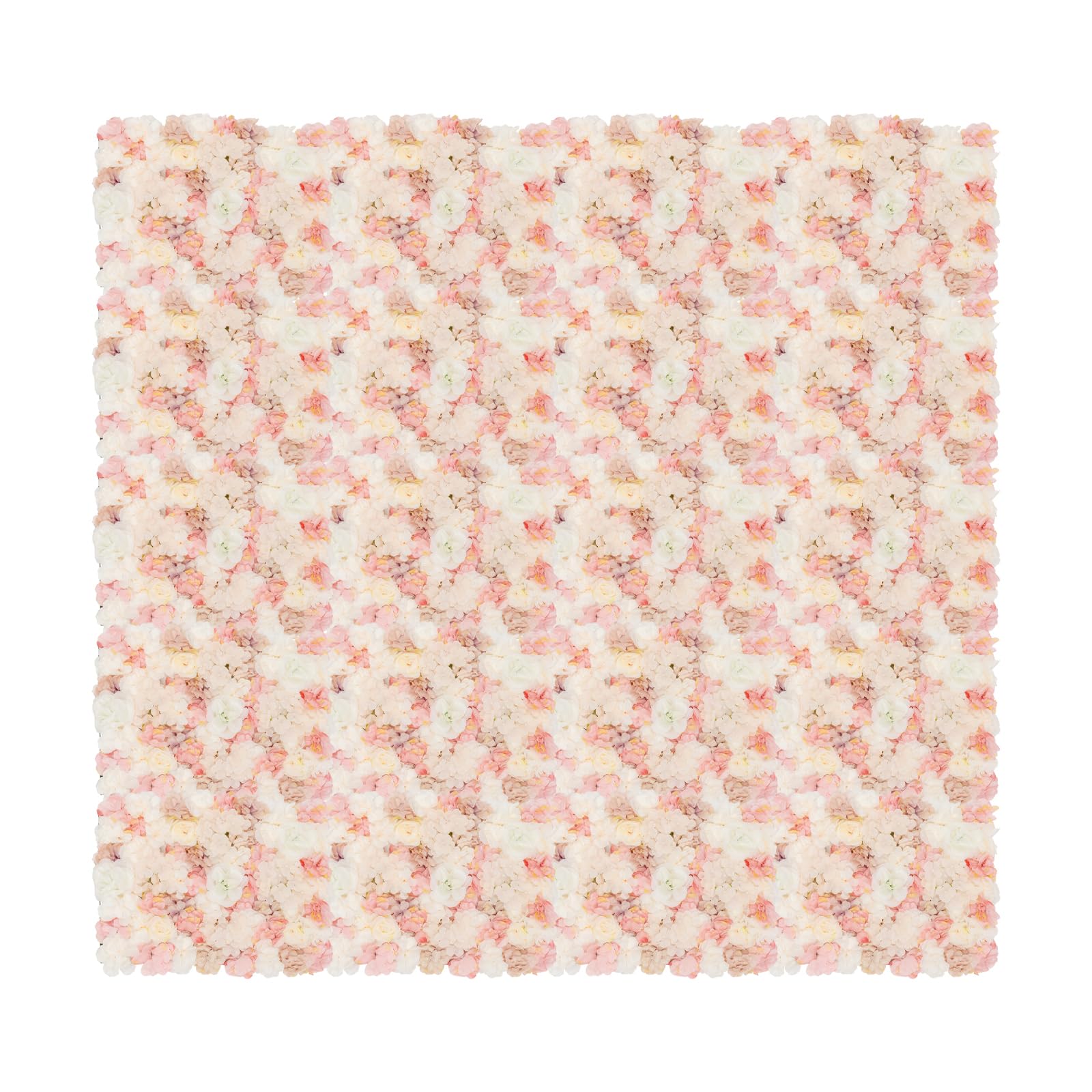 Blumenwand künstliche Blumen Wandpaneel Blumenkulisse, 20 Stücken Wanddekorationskulisse (Dahlie+Rosen + Hortensie) 60 * 40cm - Weiß, Rosa