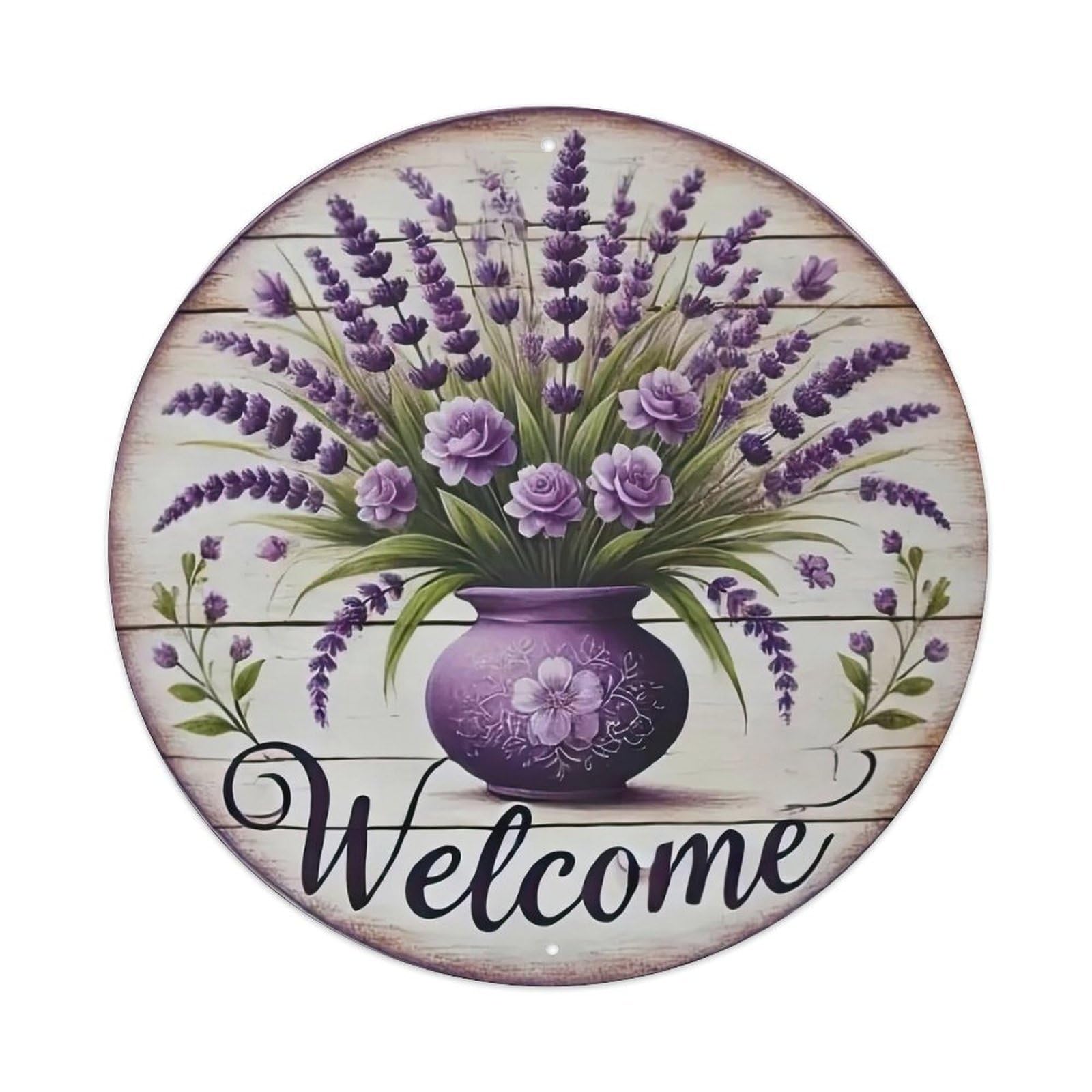 Lavender Wreath Metal Tin Sign