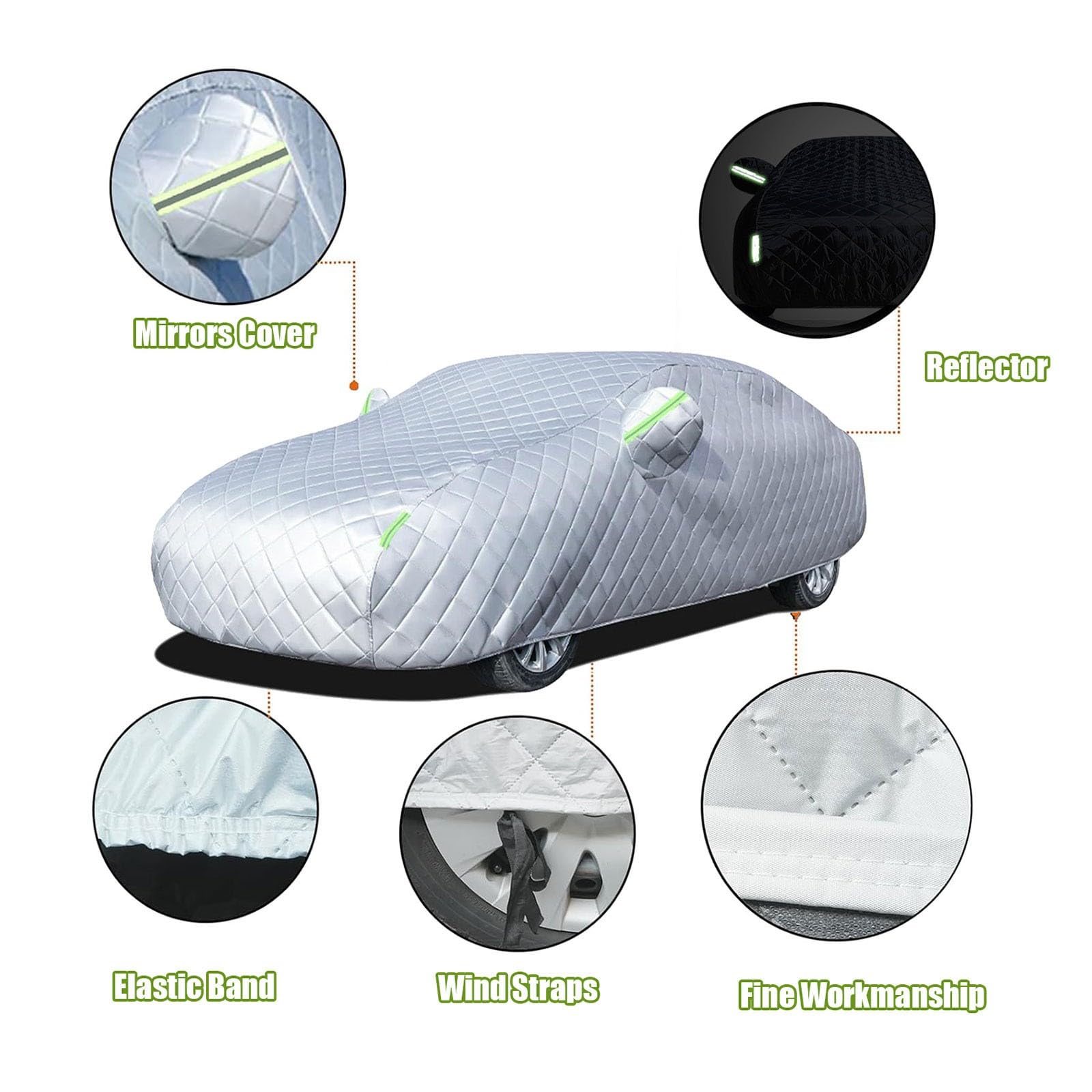 Funda Coche Antigranizo para BYD Seal U DM-i, Cubre Coches Exterior Impermeable Anti-Granizo Tira Reflectante(Black,para BYD Seal U DM-i)