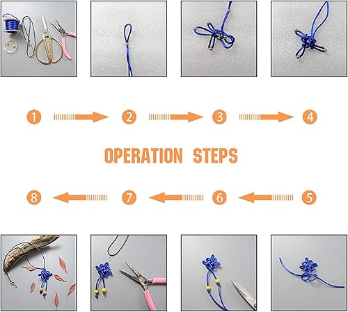 Miniatura 9 de PH PandaHall Cuerda de nailon de 0.079 pulgadas (0.079 in), hilo de seda de 6 colores, hilo de seda chino para collar trenzado, pulsera de amistad,